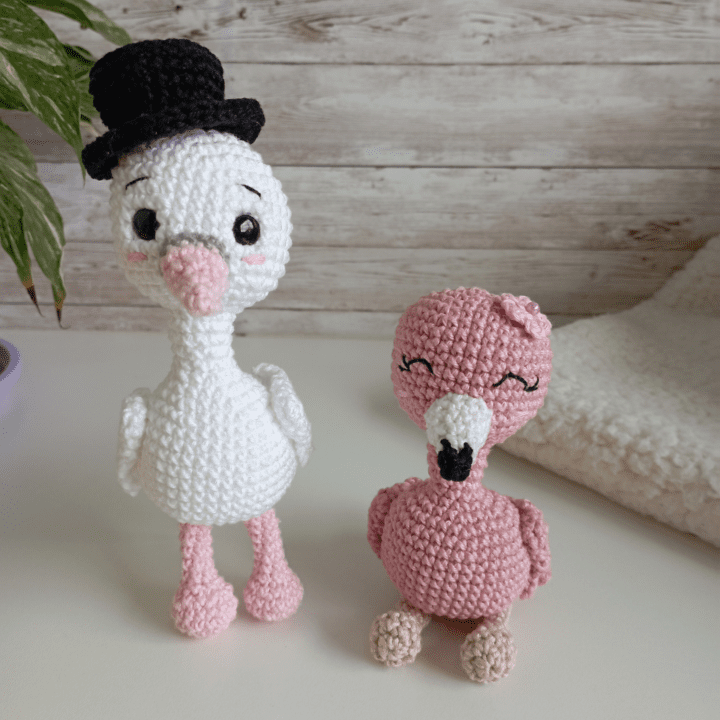 PDF Mike e Molly, cisne e flamingo em amigurumi